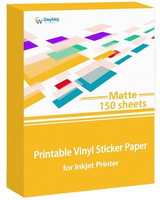 Gwybkq Premium Printable Vinyl for Inkjet Printer 150 8.5 x 11 inch, white