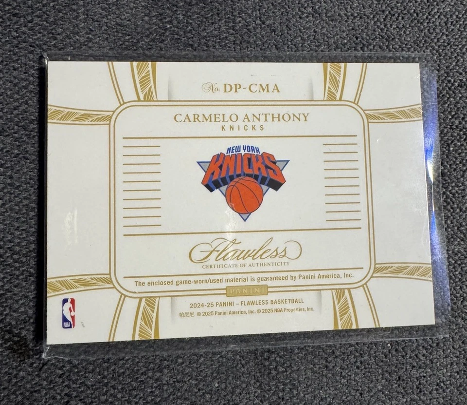 Carmelo Anthony - Dual Patch Ruby 06/15 - 2024-25 Panini Flawless   - Bild 4 von 4