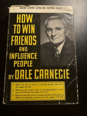 How to Win Friends Influence People Dale Carnegie HC DJ Vintage 1950s