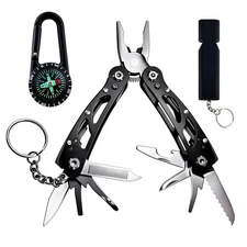 Portable Small Multitool & Compass & Whistle, Lightweight Survival Tool with ...