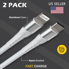 2 Pack iPhone to USB C Fast Charger Cable for iPhone 14 13 PRO MAX 12 11 XS X SE