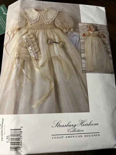 Vogue 1755 Strasburg Kleinkind Baby Designer Muster Taufe Taufkleid L XL