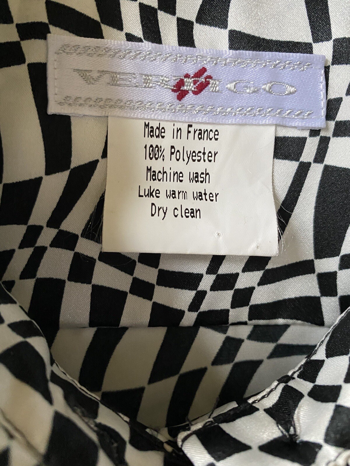 Vertigo Paris Button Down Black White Geometric D… - image 8