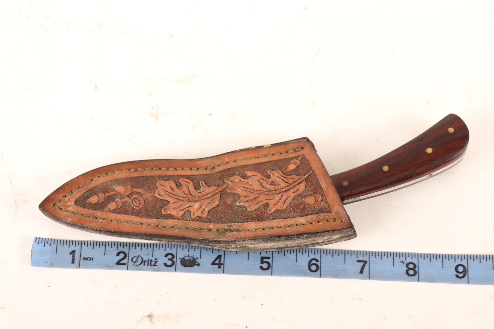 Fixed Blade Trapper Knife Custom Tooled Leather Scabbard eBay