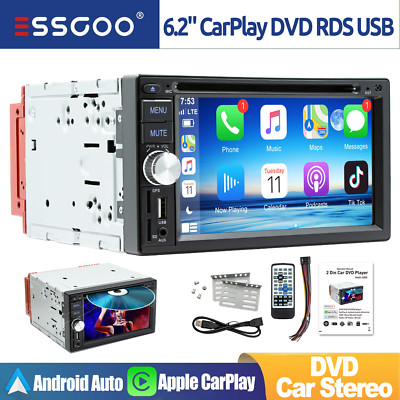 Apple CarPlay Car Stereo Touch Bluetooth Radio Double 2 Din 6.2'' CD DVD AUX USB