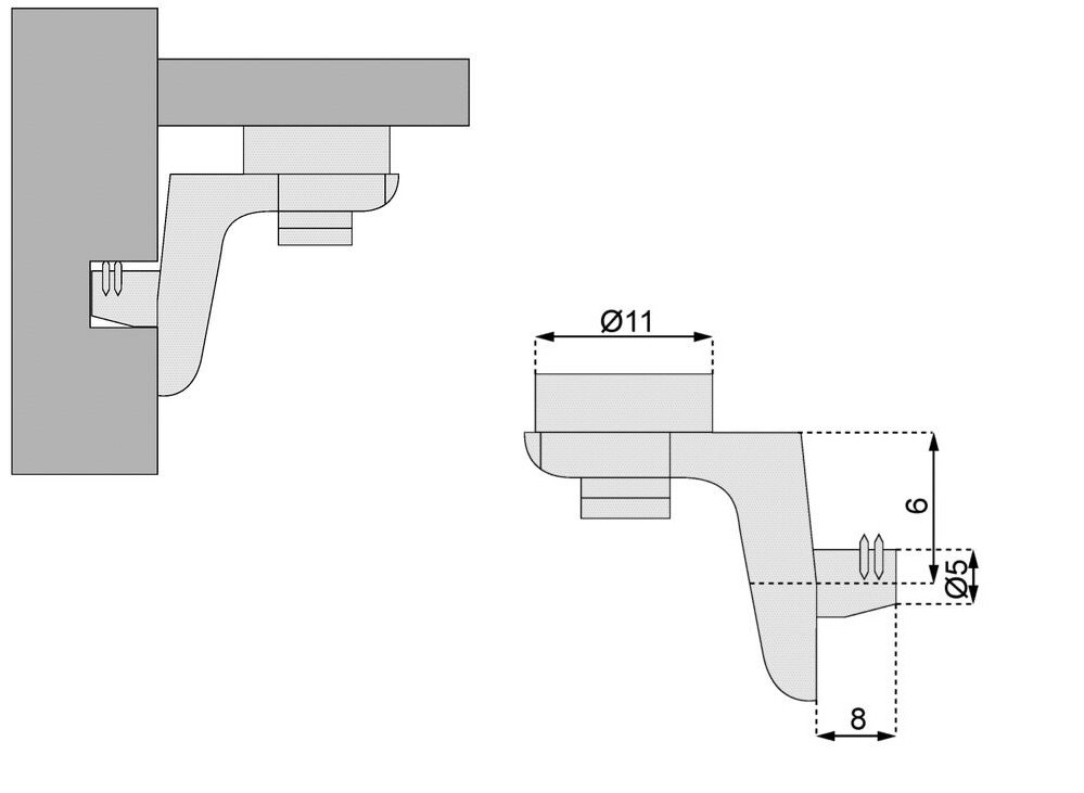 Aerzetix - 4 Staffe Di Fissaggio Per Mensola In Vetro 3/8 Mm In Metallo - Foto 10