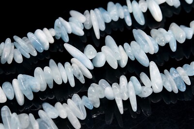 12-24x3-5MM Aquamarine Stick Pebble Chip Grade AA Genuine Natural Loose Beads