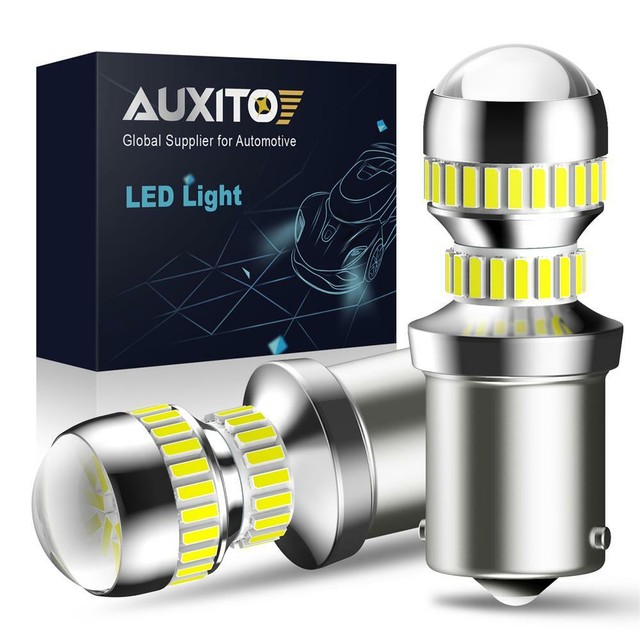 2X AUXITO BA15S 1156 P21W 7506 Reverse Back Up Light Super White LED Bulb EA