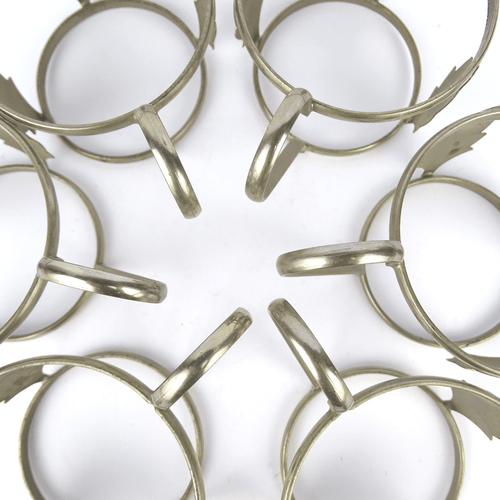 6x Tee Glashalter mit Jenaer Glass, Blatt-Dekor Metall vernickelt, Jugendstil - Bild 11 von 12