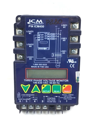 ICM Controls ICM450 3 phase Voltage Monitor 190-630 VAC 50-60 Hz  used #P220