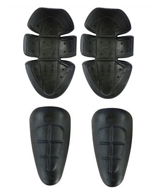 GEARX Protections Moto CE Niveau 1 - Inserts Coudes, Épaules Et Genoux En Gel Caoutchouc Pour Veste Et Pantalon (Noir)