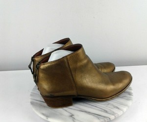 gold leather booties