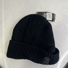 Unisex OSFA Royal Fashion Fur Lined Beanie Hat Cap Black