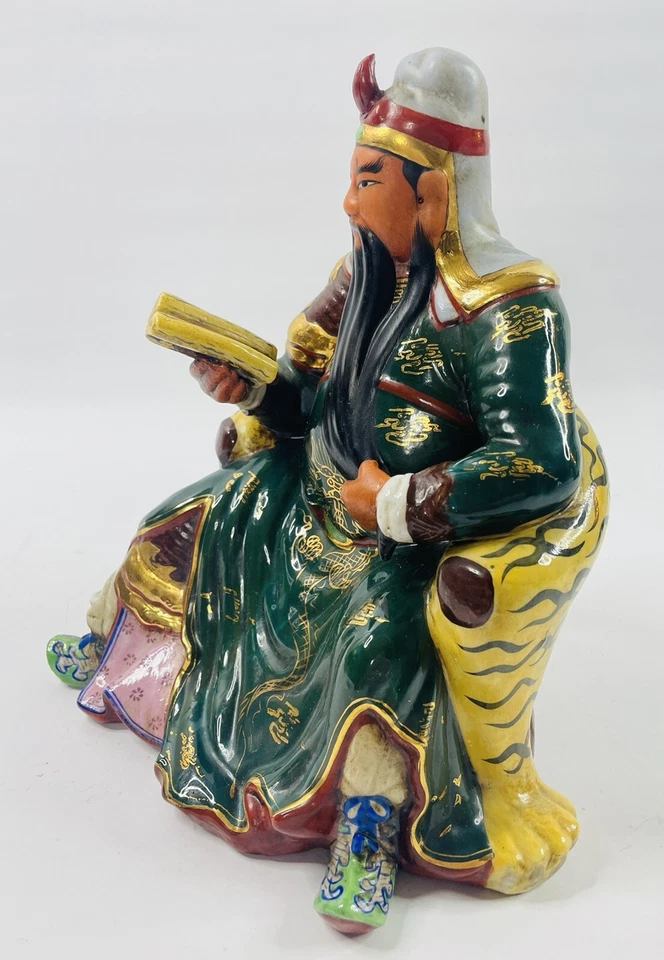 Figura de porcelana de colección de 10" de Guan Yu: el dios chino de la guerra y la riqueza Foto 2 de 4