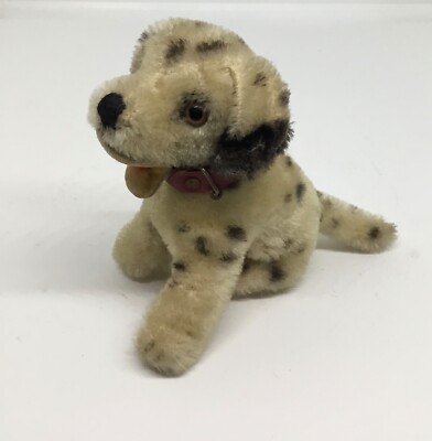 Steiff Alt Dally Hund Dalmatiner 10 cm Mohair ab1953 mit K,Fs Dog Weiss-Schwarz 
