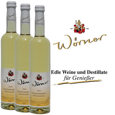 (24,33 /l) Gewürztraminer Beerenauslese 3 x 0,5l WEINGUT WÖRNER Weißwein süß
