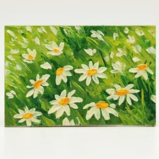 Daisies Original Oil Painting Daisy Signed Art Floral Still Life Wall Art 4x6