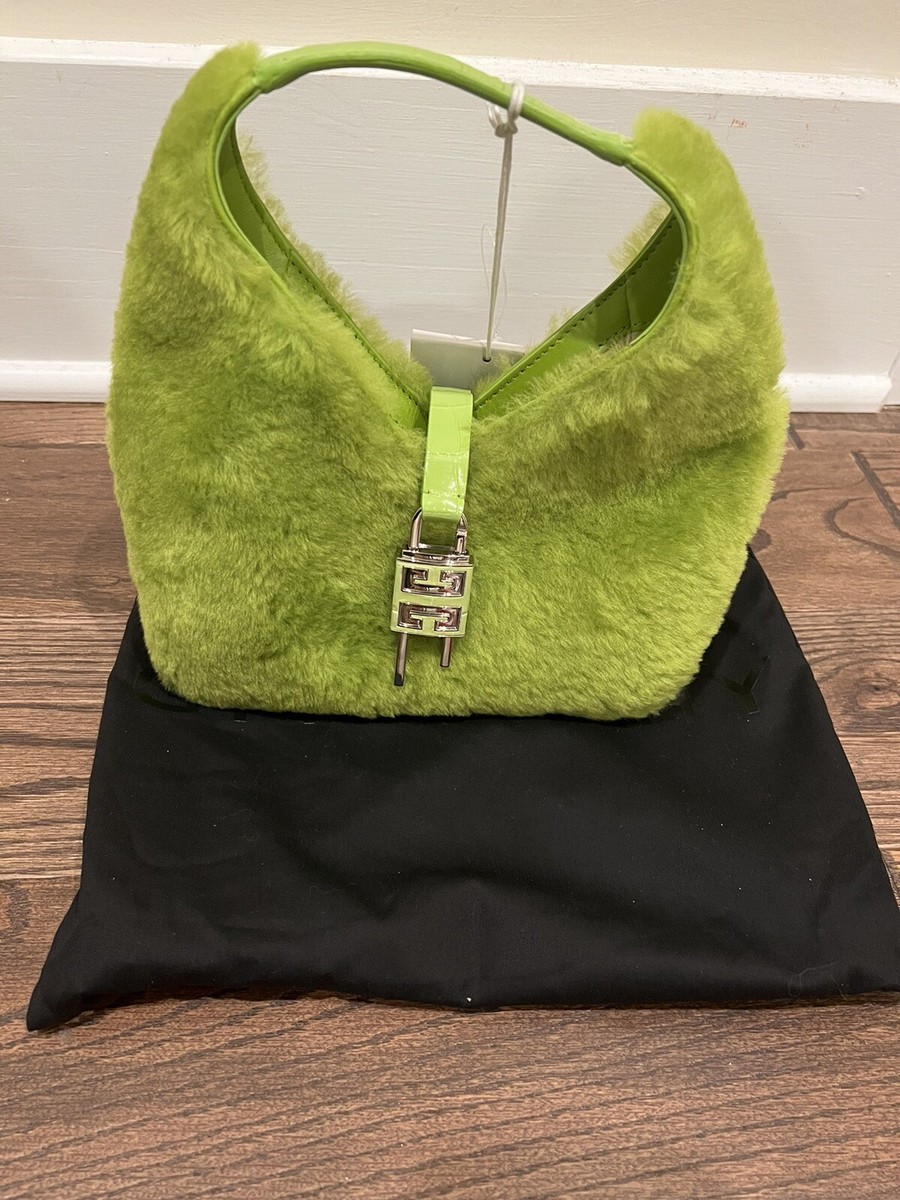 Givenchy Mini G Hobo Bag in Lamb Shearling CITRUS GREEN