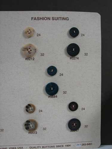 Weber Button Sellman Sample Card, Style # 1628 & Fashion Suiting Buttons SC17 - Picture 3 of 4