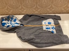 Silver Lining Boy  s Size 4 Full Zip Gray  Blue Hoodie