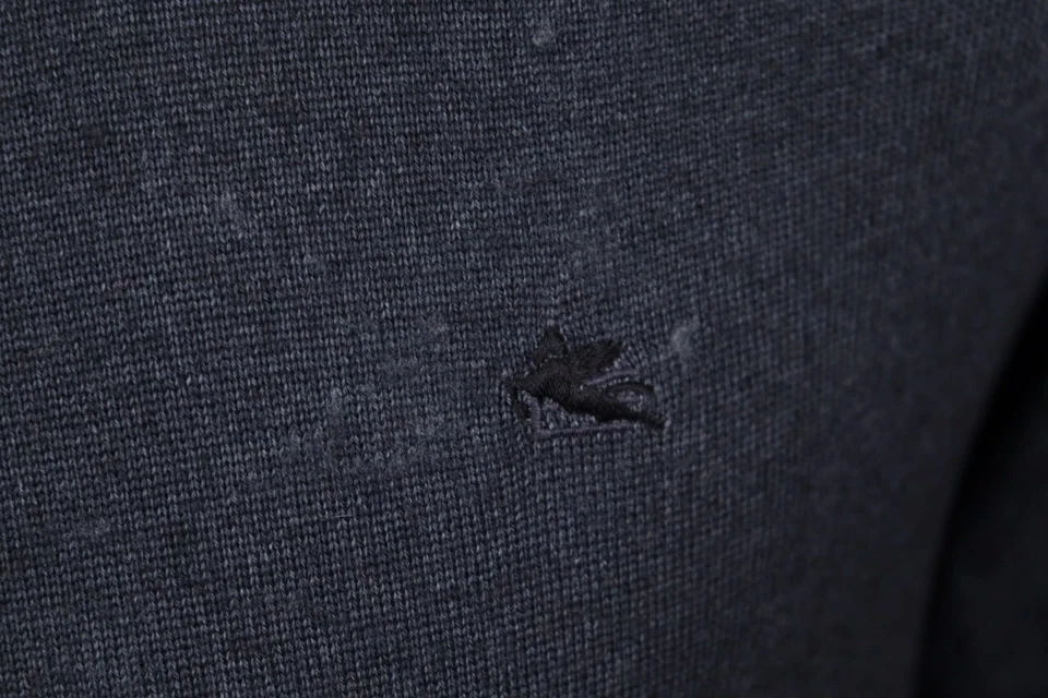 ETRO Milano Gray Crew Neck Woole Knit Pullover Sweater Size M - Image 3 of 4