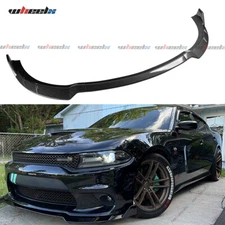 For Dodge Charger SRT Hellcat Scat Pack 2015-23 Carbon Fiber V4 Front Bumper Lip