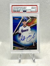 Anthony Gutierrez 2022 Bowman’s Best Blue Refractor Auto /150 PSA 10