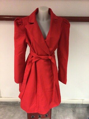 SHEIN ❤️CAPPOTTO ROSSO CON CINTA TG XL 🌺🌸🎃🎃