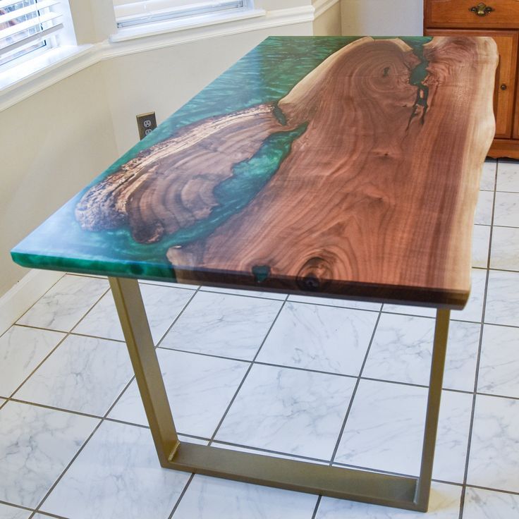 Rustic Epoxy Dining Table - Stylish Home Decor Furniture for Any Interior  