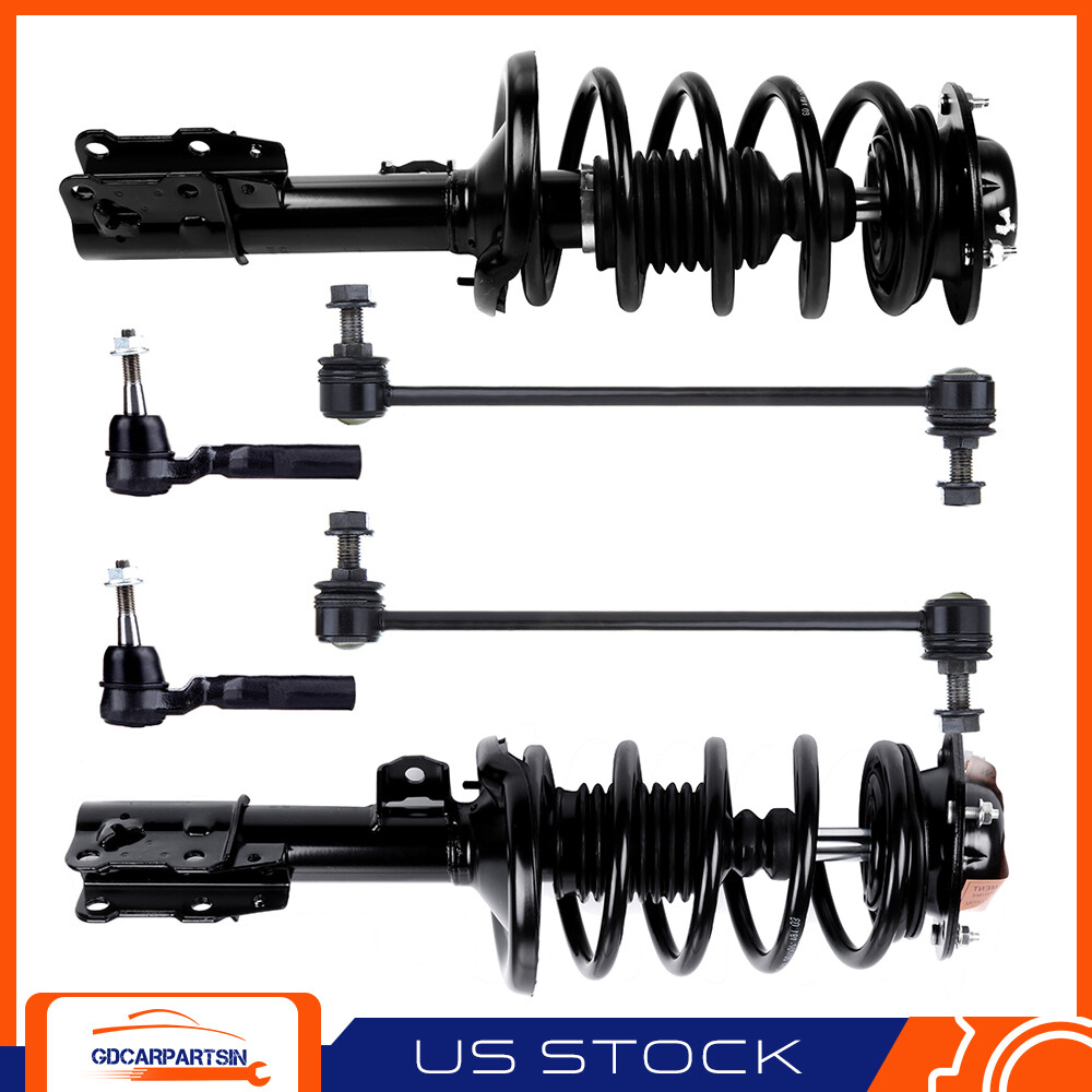 6pc Front Suspension Kit for 2007-2009 Saturn Aura - Struts, Tie Rods, Sway Bar Links