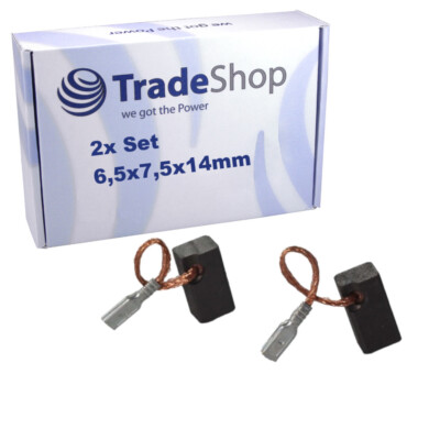 2x Kohlebürsten Motorkohlen 6,5 x 7,5 x 14mm für Hitachi G12SS2 G12SS2M G12SQ2