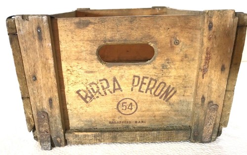 cassa legno vintage birra peroni 1954 pubblicita arredo bar pizzeria ristorante - Foto 8 di 10