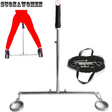 Stainless Steel Adjustable Spreader Bar Open Devices Ankle Cuffs Restraints Belt