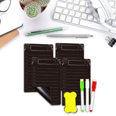 Blackboard with Marker and Eraser for Fridge Shopping List Meal Planner