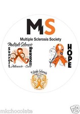 7.5 INCH ROUND MULTIPLE SCLEROSIS/MS ICING SHEET/ RICE/WAFER PAPER CAKE TOPPER