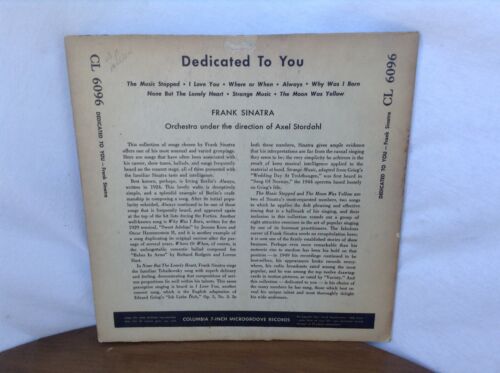 Frank Sinatra Dedicated To You Columbia Records Cl 6096 vinyl 10" - Picture 2 of 9