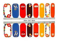 M&Ms Please! Nail Polish Strips / Nail Wraps / Nail Stickers