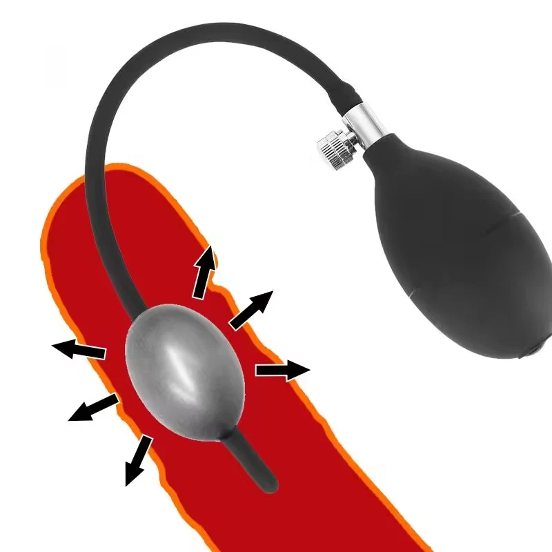 Estirador inflable de silicona con sonido uretral para pene tapón bomba dilatador juguetes sexuales Foto 3 de 4