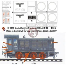 Peddinghaus 1/35 German WR 360 C12 Diesel Locomotive Markings (Trumpeter) 1830