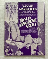 Too Hot to Handle Jayne Mansfield, Leo Genn Vintage 1960 Danish Movie Program