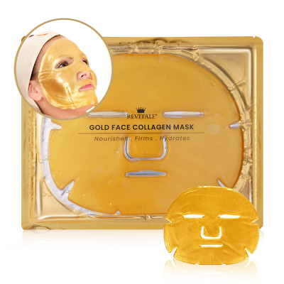 Revitale 24K Premium Gold Bio Kollagen Gesichtsmaske - pflegt, strafft & hydratisiert 