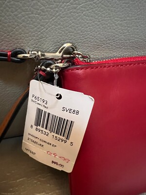 Coach X Peanuts Snoopy Classic Red Corner Zip Wristlet Wallet