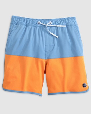 johnnie-O Full Elastic Jr. Surf Shorts - Scalloped Hem Tully Maliblu Size 4