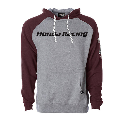 Factory Effex Honda Wing Pullover Hoody - Charcoal/Black, Medium | Official Licensed Mens/Unisex Hoodie - View #9