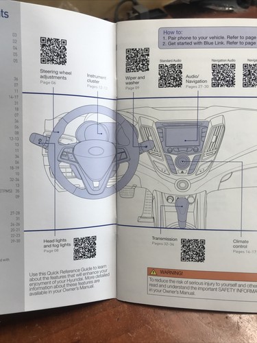 New 2016 Hyundai Genesis Veloster Quick Reference Guide Owners Manual Book - Picture 5 of 5