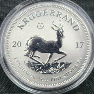 南アフリカ 2017 50周年記念 Krugerand 1oz シルバー コイン 50th ANNIVERSARY - 2017 SOUTH AFRICA KRUGERRAND - .999 GEM BU