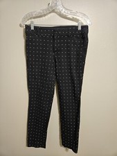 Old Navy Womens Black and White Diamond Print Pixie Mid-Rise Pants Size 8 Reg