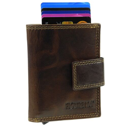 FIGETTA Aluminum Leather Wallet Women's Men's RFID Card Case Card Bag - Picture 24 of 47