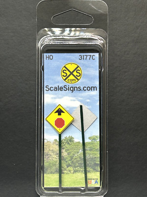 HO-3000-177-C / 1:87 Scale Street & Railroad Signs ''Stop Sign Ahead''