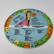 Wordperfect Version 5.0 Wheel Ease Quick Reference Guide Card Dial 1989 2 Sided